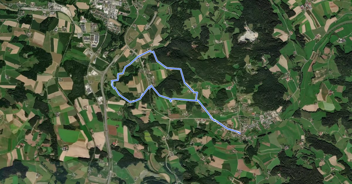 Маршрут Mühlenweg на спутниковом снимке