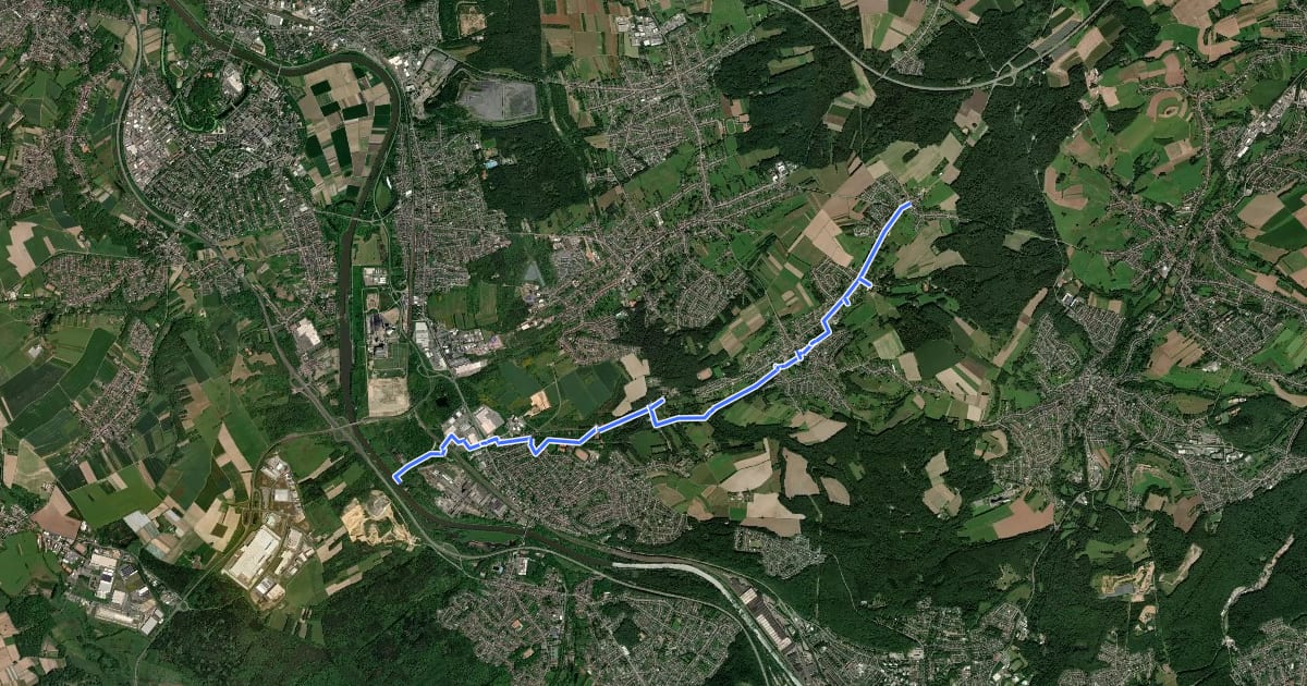 Маршрут Mühlenweg - durch das Sprenger Bachtal на спутниковом снимке