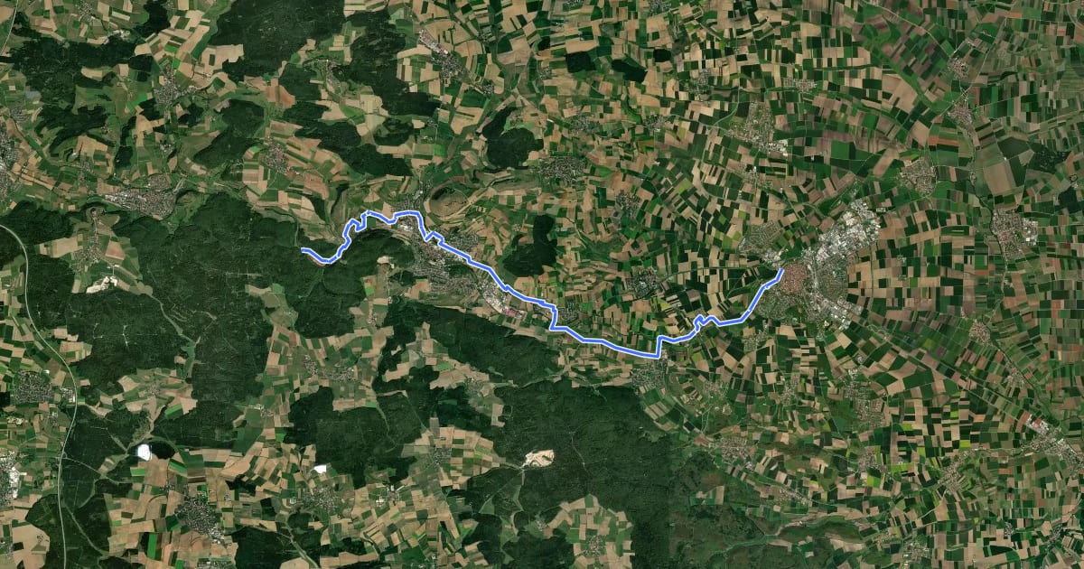 Маршрут Mühlenweg Eger на спутниковом снимке