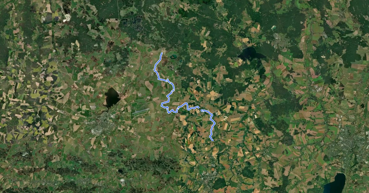Маршрут Mühlenweg Löbauer Wasser на спутниковом снимке