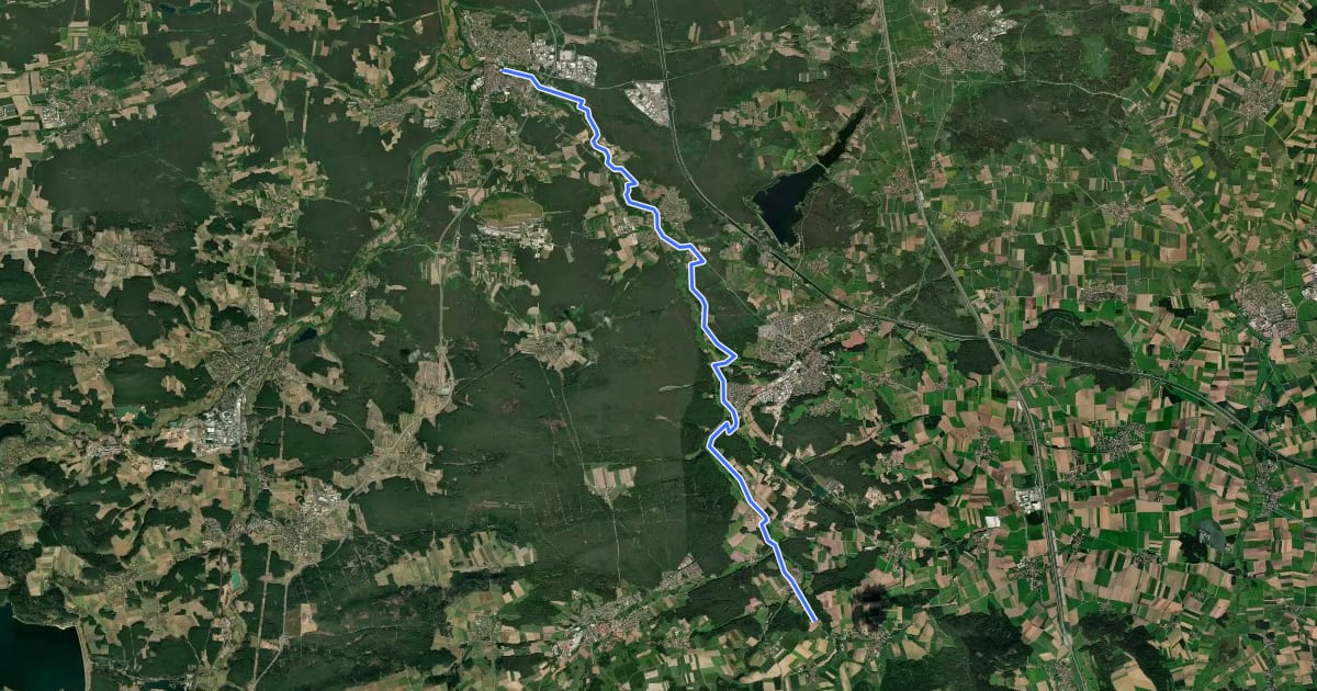 Маршрут Mühlenweg (Roth) на спутниковом снимке