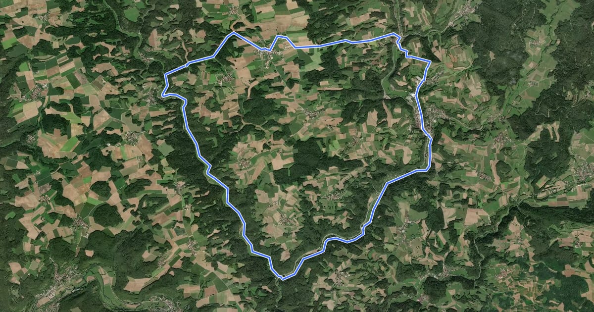 Маршрут Mühlenweg um Aufseß- und Wiesental на спутниковом снимке