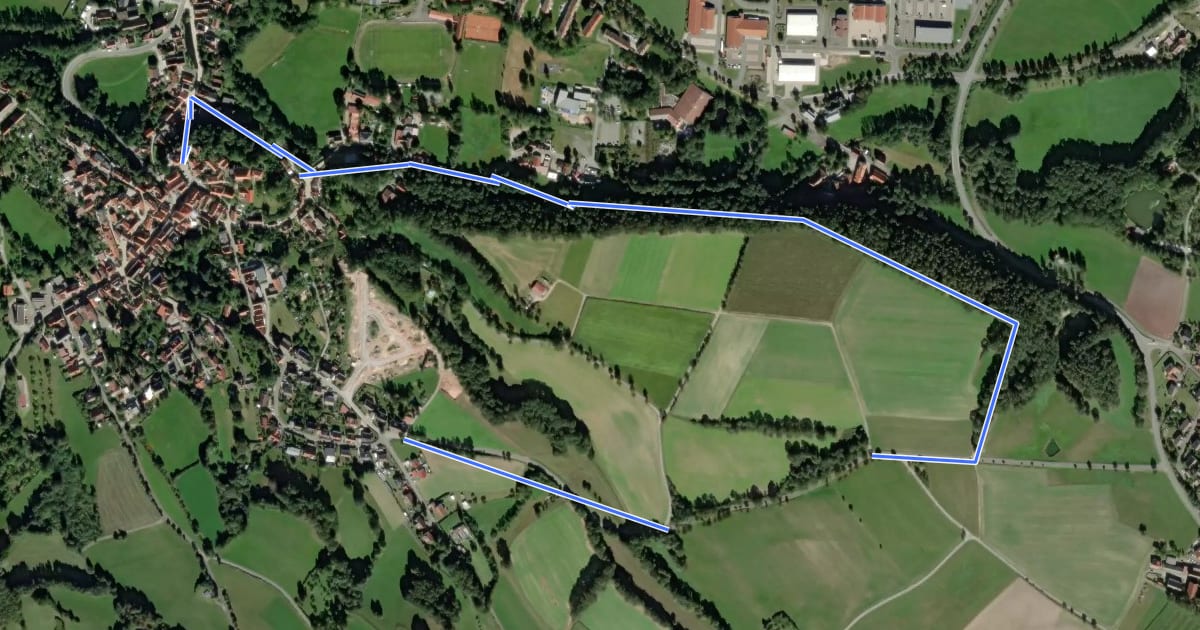 Маршрут Mühlenweg Weidenberg на спутниковом снимке