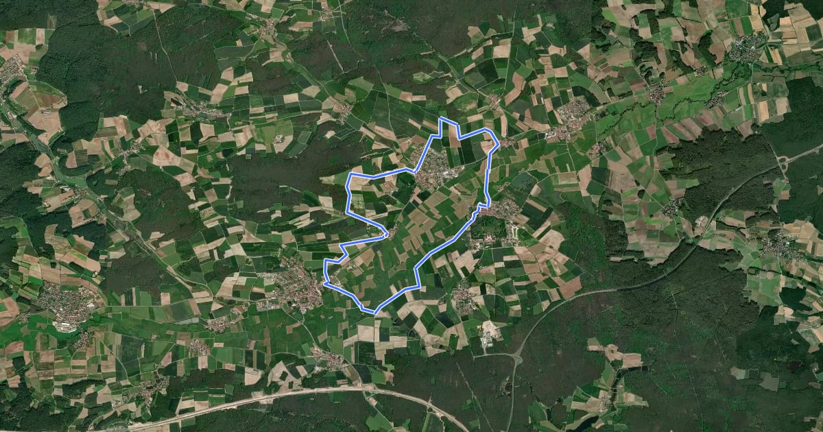 Маршрут Mühlhauser Weg Weg Pommersfelden на спутниковом снимке