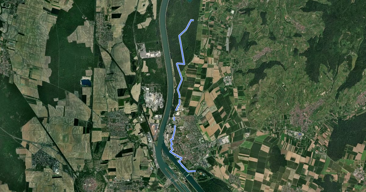 Маршрут Möhlinbrücke - Jägerhof на спутниковом снимке