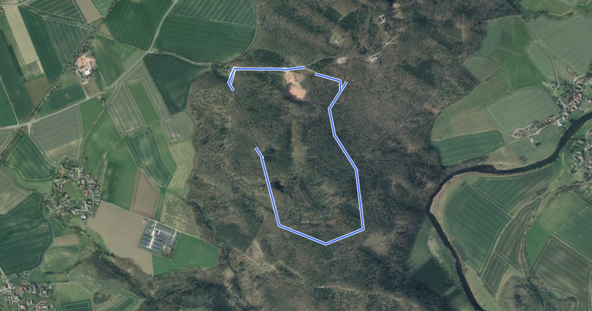 Маршрут Mühlsteinweg Rochlitzer Berg на спутниковом снимке