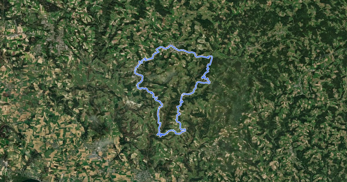 Маршрут Mühlviertler Quell-Wanderweg на спутниковом снимке