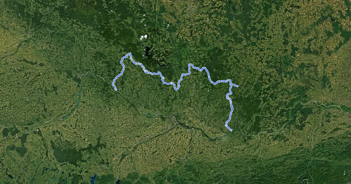 Маршрут Mühlviertlerweg на спутниковом снимке