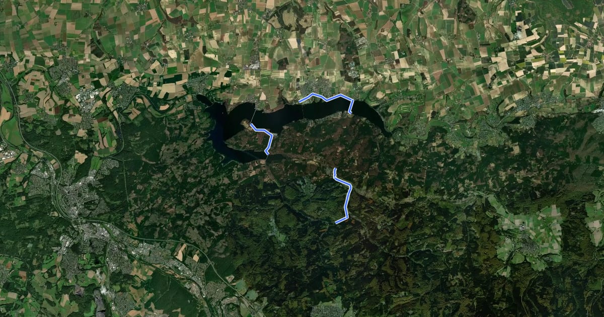 Маршрут Möhnesee Rundtour 6 на спутниковом снимке