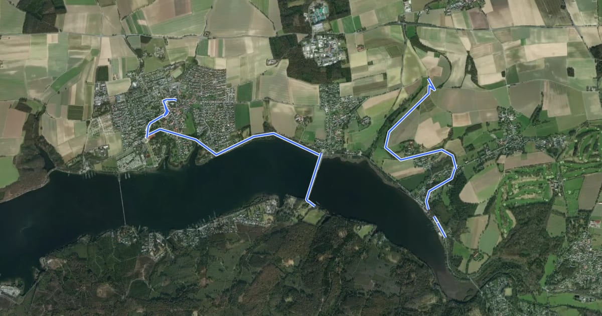 Маршрут Möhnesee - Tour Kanzelbrücke на спутниковом снимке