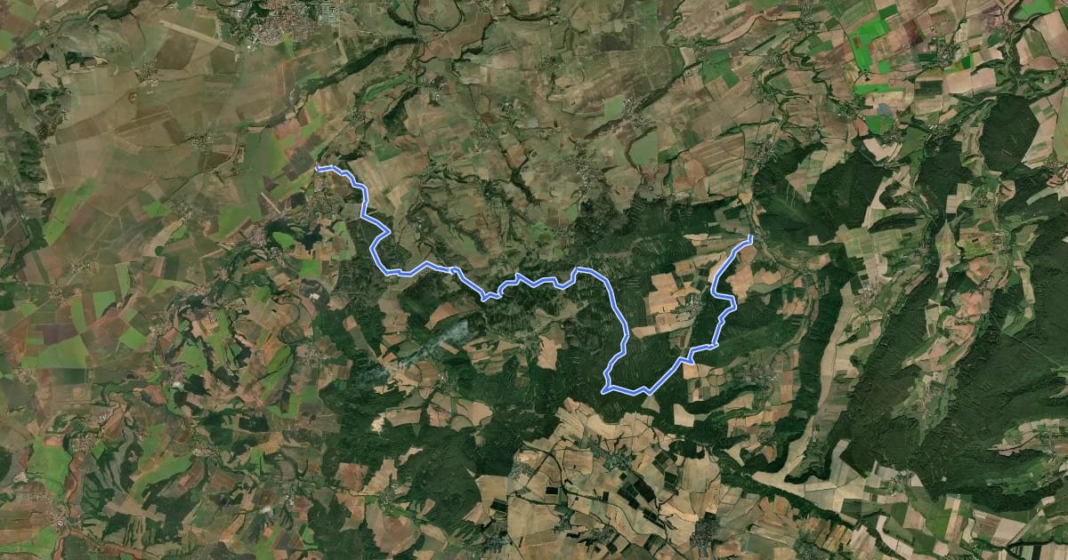 Маршрут [M] Holedeč (žst) – Konětopy (žst) на спутниковом снимке