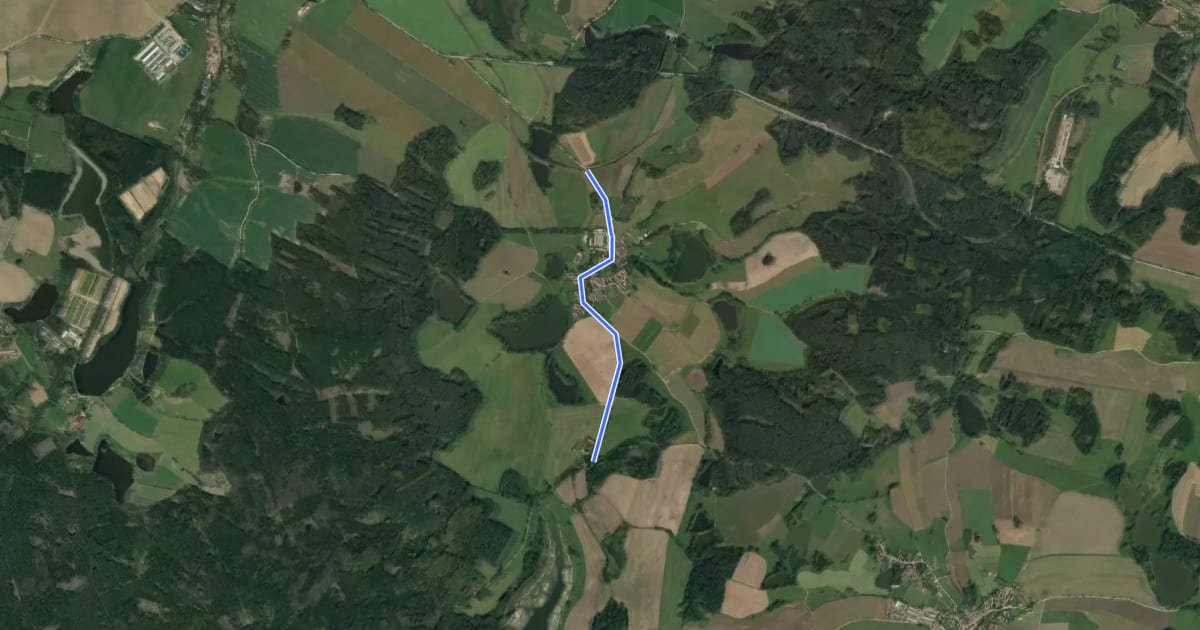 Маршрут [M] Holenský Dvůr - Mnich (žst.) на спутниковом снимке