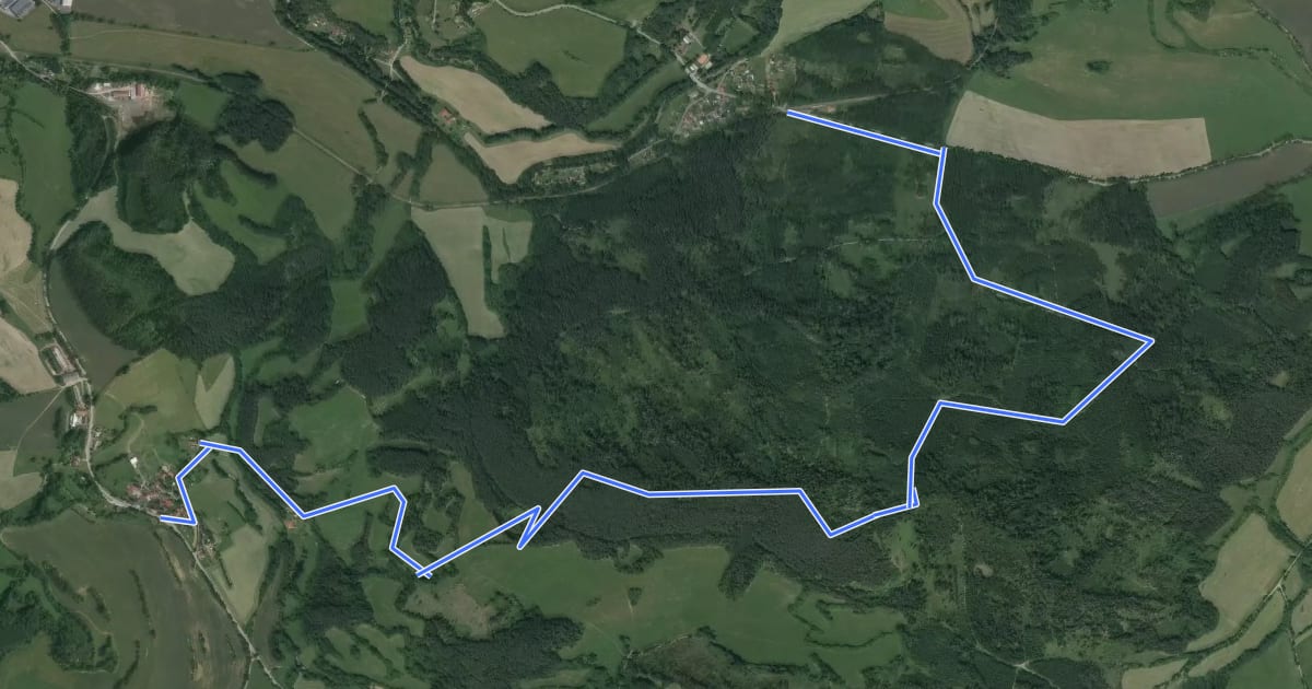 Маршрут [M] Hradčany - Lčovice на спутниковом снимке