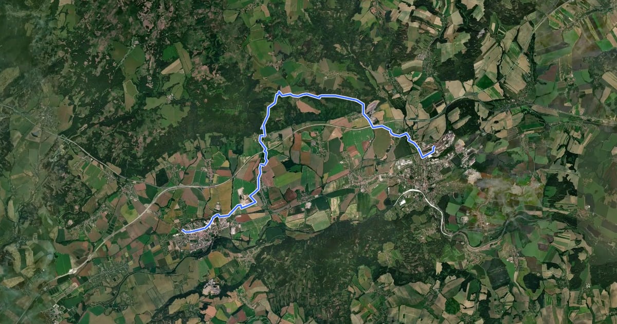 Маршрут [M] Hranice (žst.) - Lipník nad Bečvou (sady) на спутниковом снимке