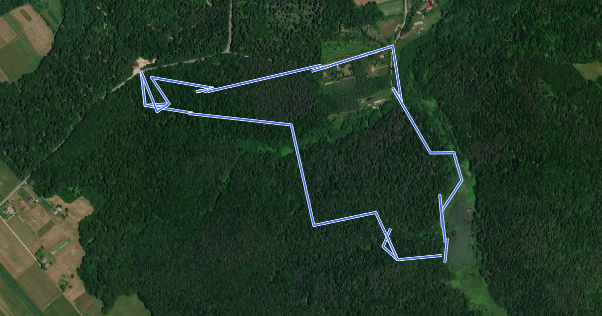 Маршрут Mójka Szlak Bobra на спутниковом снимке