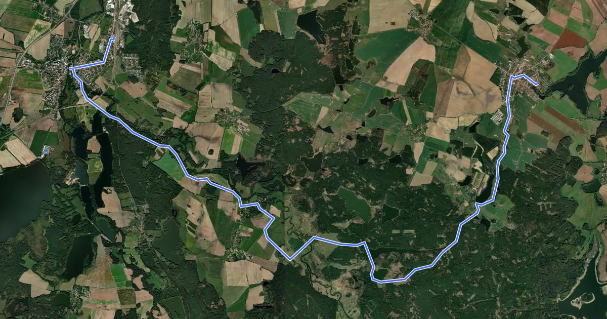 Маршрут [M] Kardašova Řečice - Veselí nad Lužnicí на спутниковом снимке