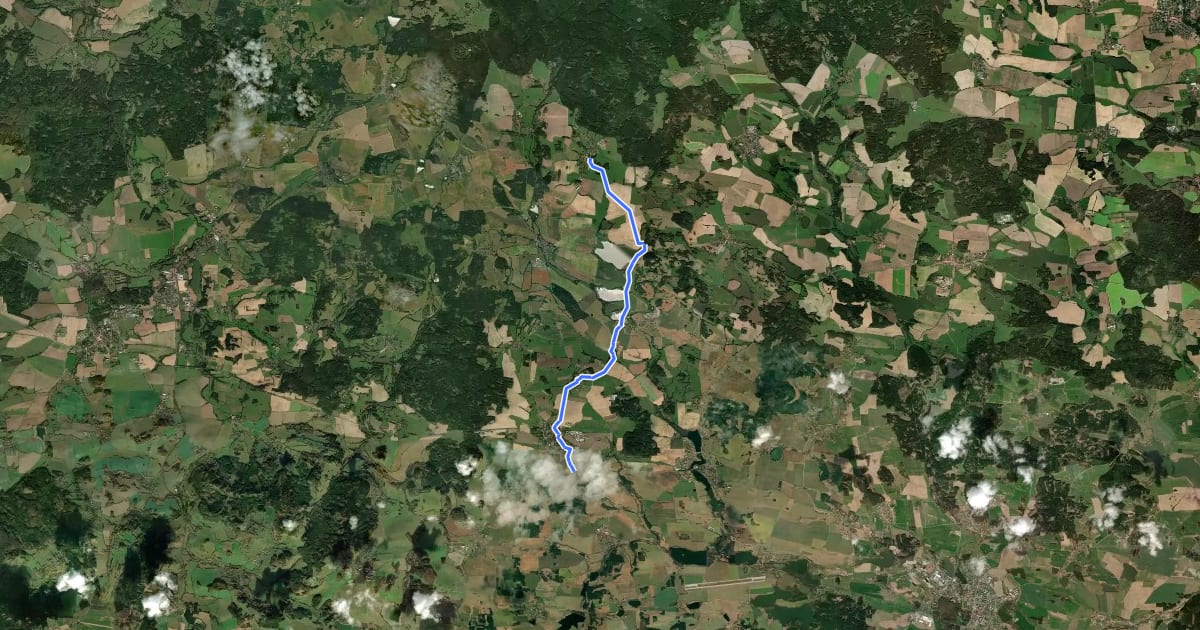 Маршрут [M] Kasejovice - Starý Smolivec на спутниковом снимке