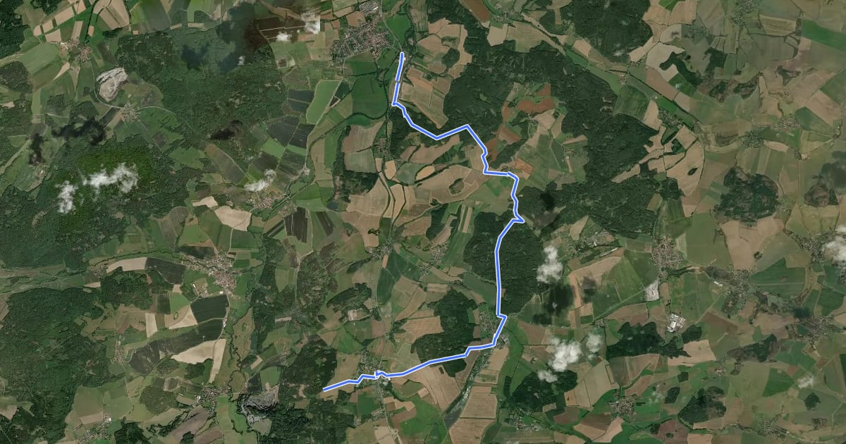 Маршрут [M] Klatovský Bor - Švihov на спутниковом снимке