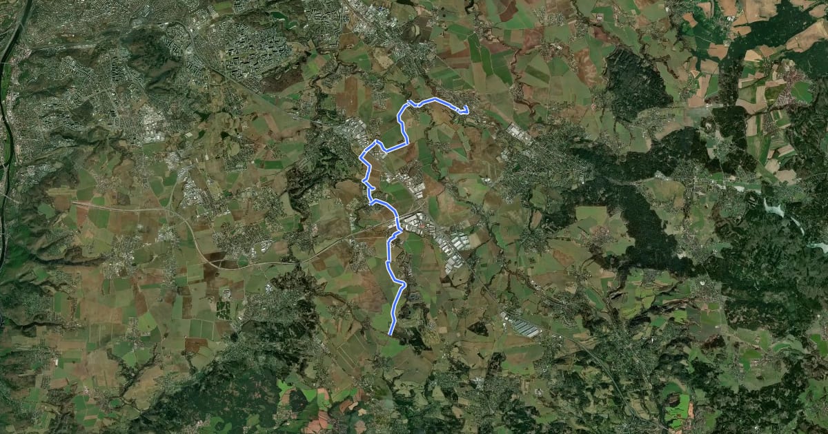 Маршрут [M] Kolovraty - Ovčárský rybník на спутниковом снимке