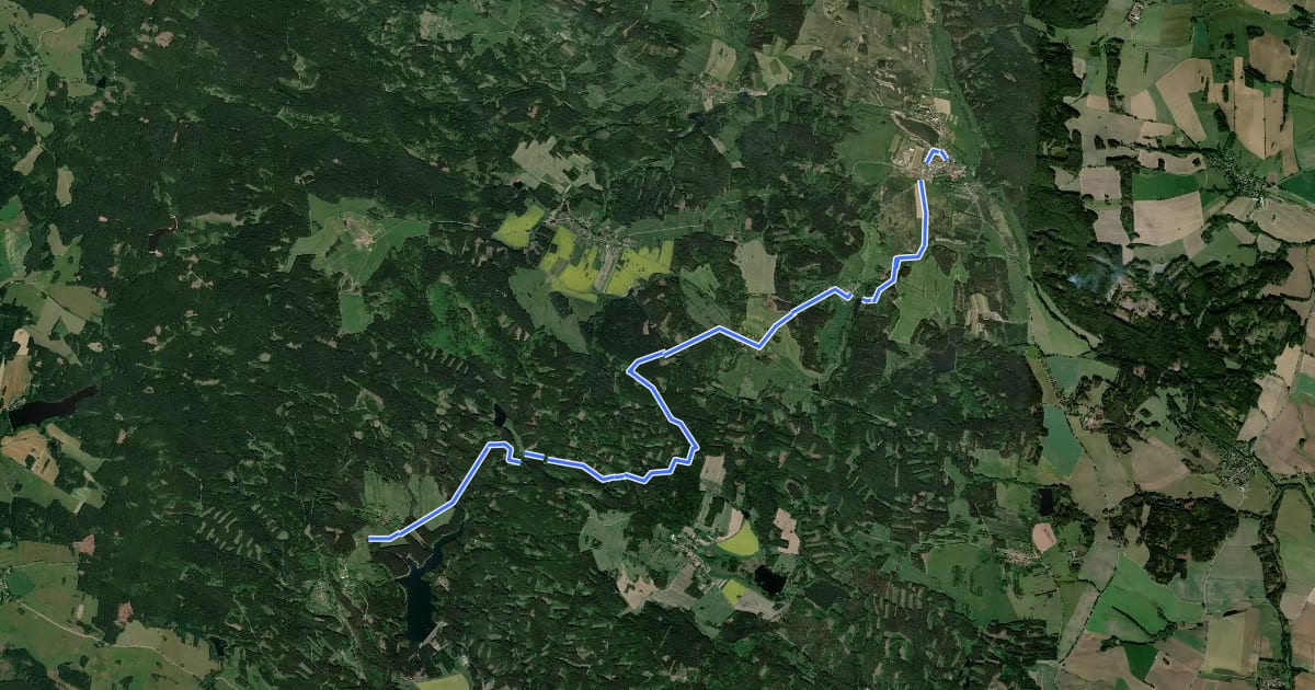 Маршрут [M] Landštejn - Český Rudolec на спутниковом снимке
