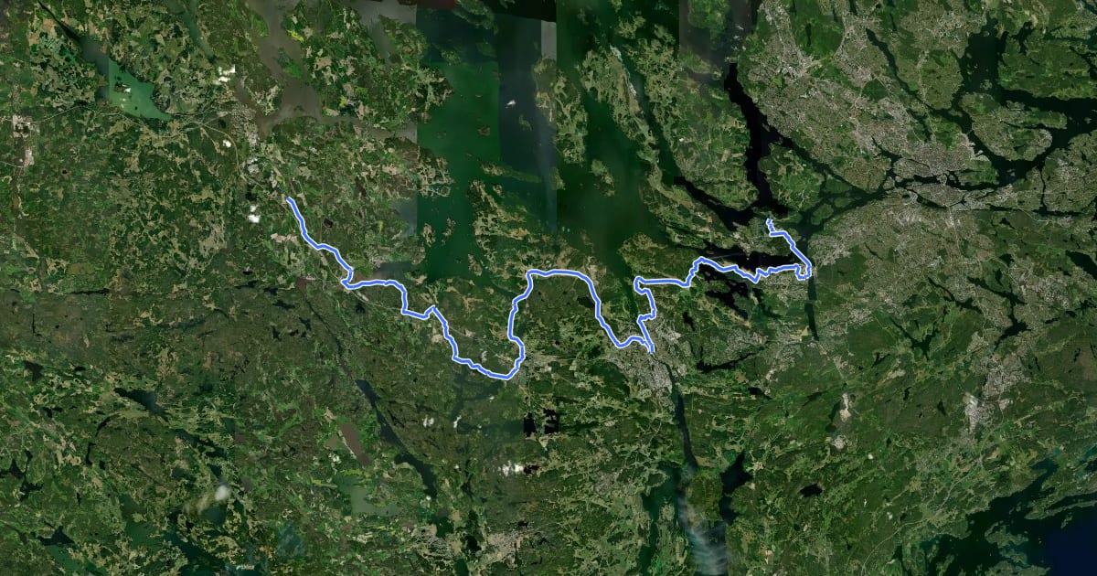Маршрут Mälardalsleden на спутниковом снимке
