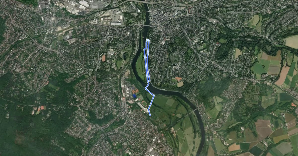 Маршрут Mülheim Wasserbf Rundweg A8 на спутниковом снимке