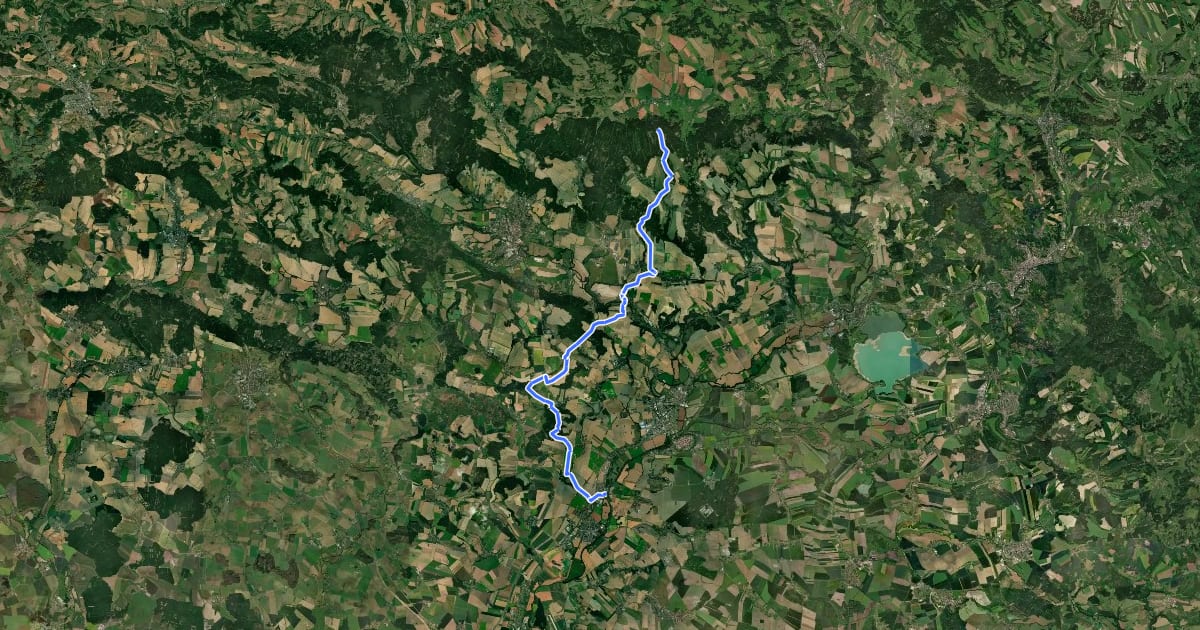 Маршрут [M] Liščí hora - Černožice на спутниковом снимке