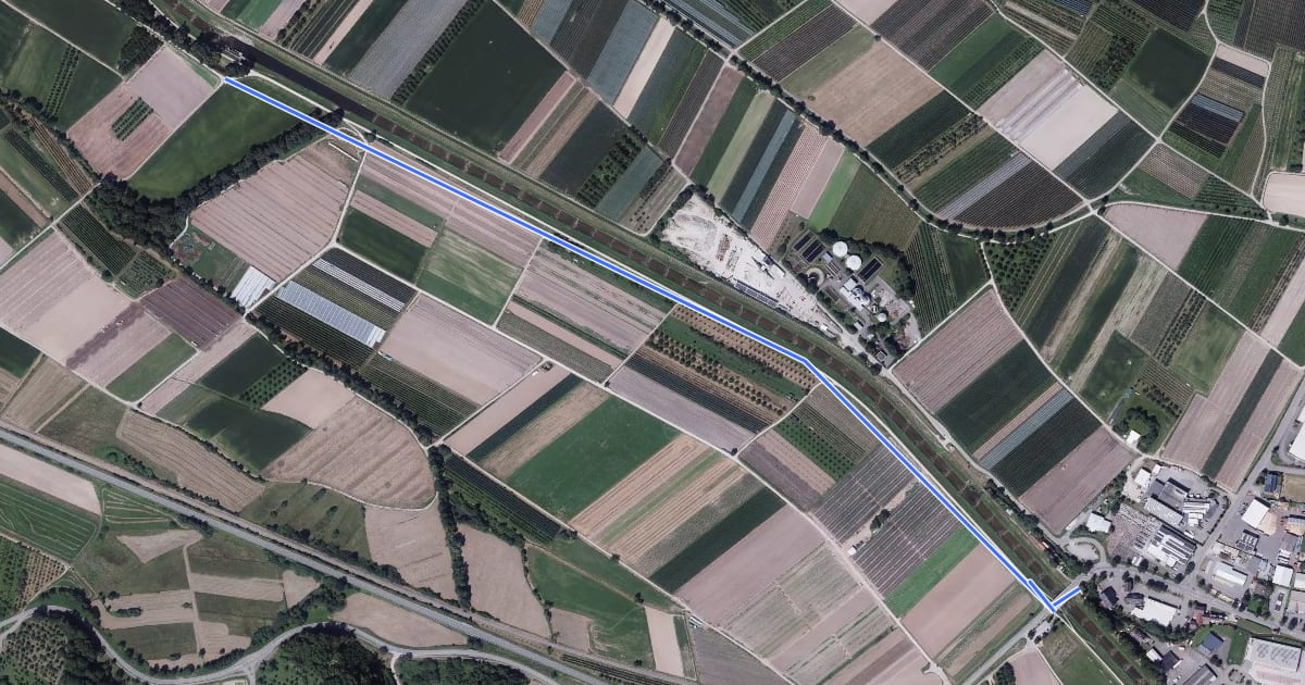 Маршрут Müllen Wehr - Oberkirch Schlüsselbrücke на спутниковом снимке