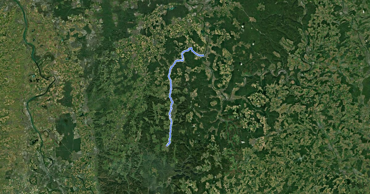 Маршрут Mümlingtal-Radweg на спутниковом снимке