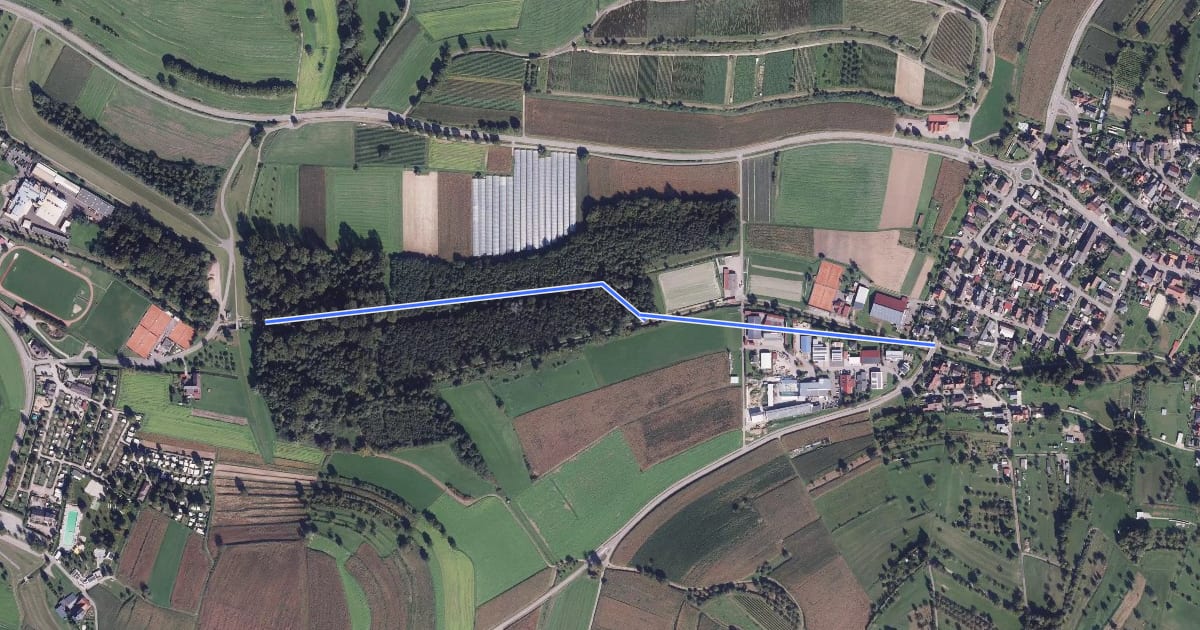 Маршрут Münchweier Bettmatt - Rückhaltebecken на спутниковом снимке