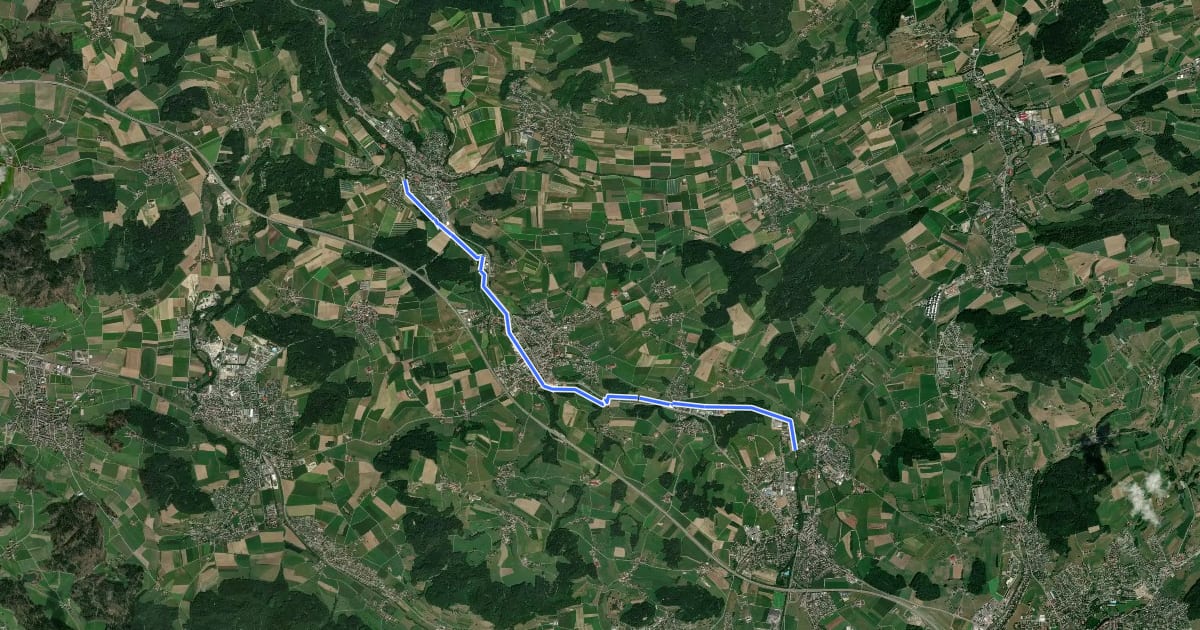 Маршрут Münchwilen - Frauenfeld на спутниковом снимке