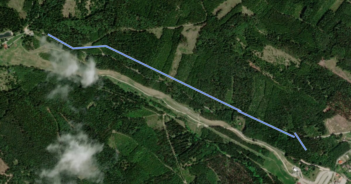 Маршрут Mönichkirchen-Trail bergab на спутниковом снимке