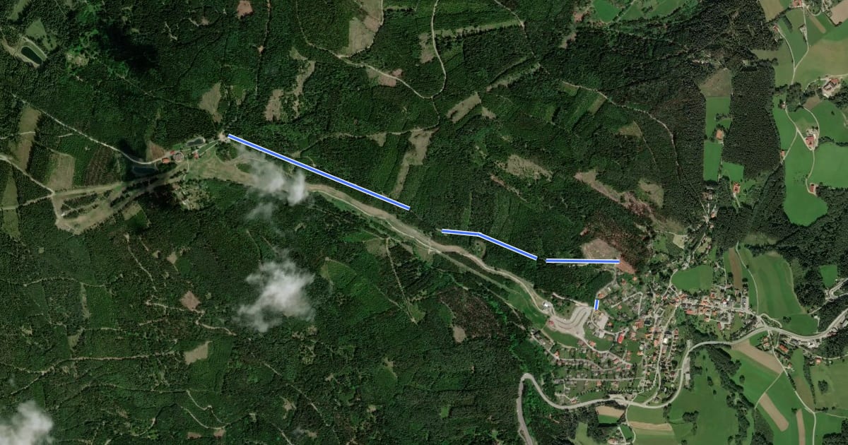 Маршрут Mönichkirchner Schwaig Route на спутниковом снимке
