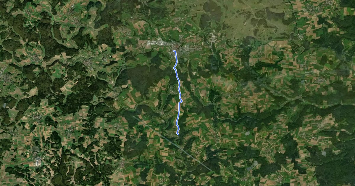 Маршрут Münsingen Hohenhundersingen на спутниковом снимке