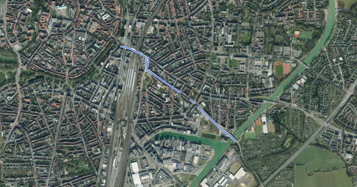 Маршрут Münster (1) - Münster (22) на спутниковом снимке