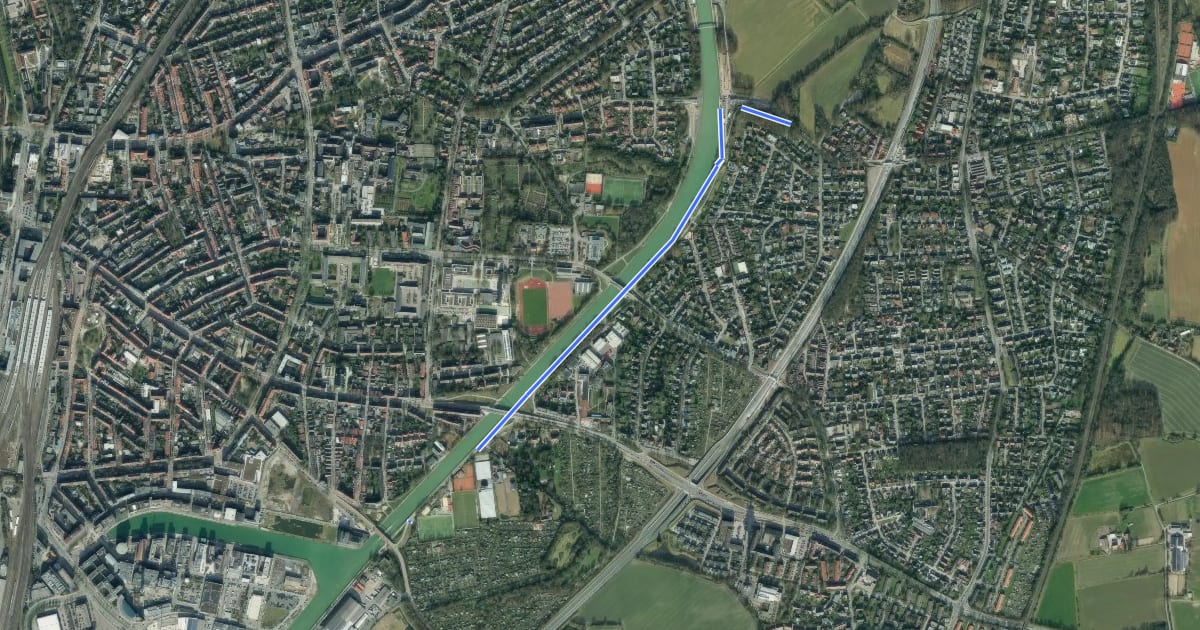 Маршрут Münster (2) - Münster (22) на спутниковом снимке