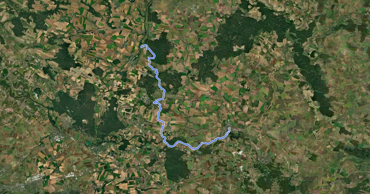 Маршрут [M] Nymburk - Dražice на спутниковом снимке