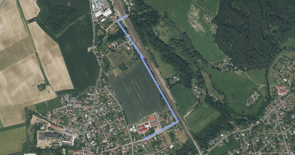 Маршрут [M] Odbočka k soše generála Pattona на спутниковом снимке