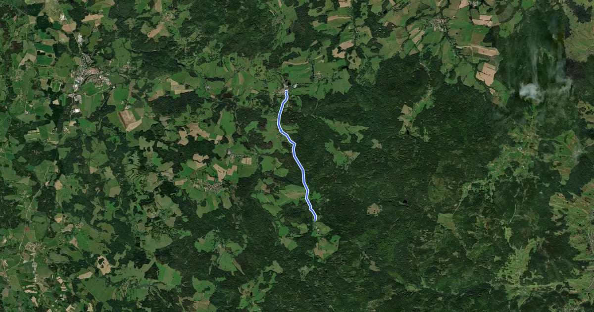 Маршрут [M] Pohorská ves - Benešov nad Černou на спутниковом снимке