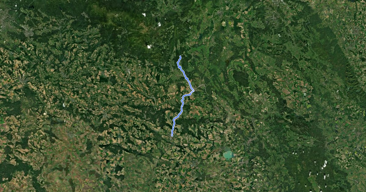 Маршрут [M] Rýchory/Kutná (rozc.)- Dvůr Králové nad Labem (bus) на спутниковом снимке