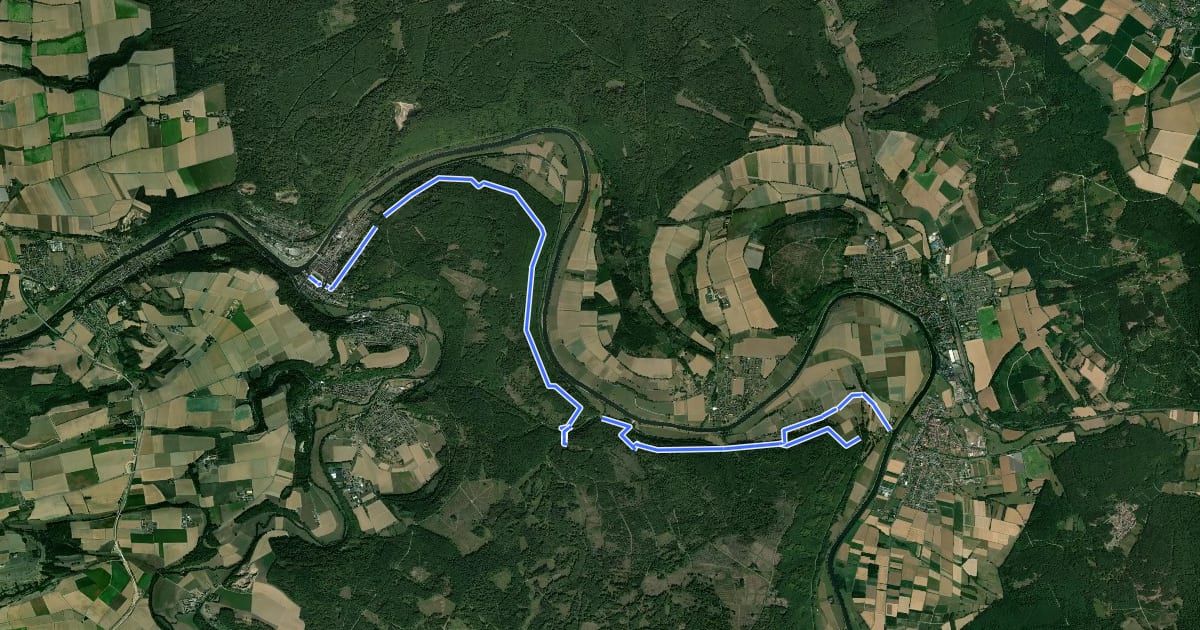 Маршрут Märchenlandweg - Etappe 1 на спутниковом снимке