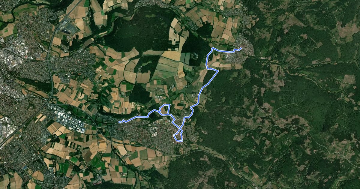 Маршрут Märchenlandweg - Etappe 10 на спутниковом снимке