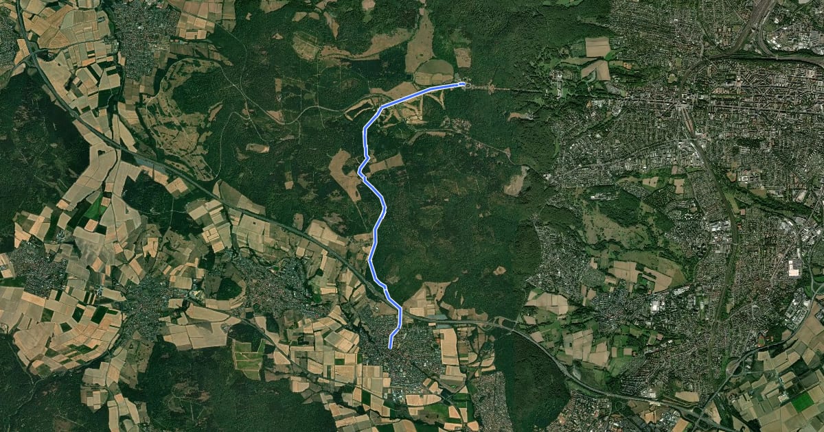 Маршрут Märchenlandweg - Etappe 15 на спутниковом снимке