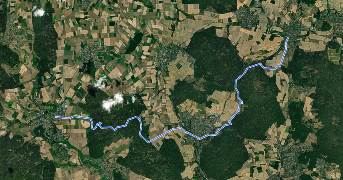 Маршрут Märchenlandweg - Etappe 16 на спутниковом снимке
