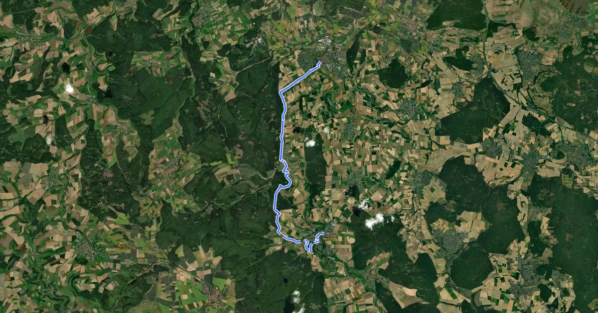 Маршрут Märchenlandweg - Etappe 17 на спутниковом снимке