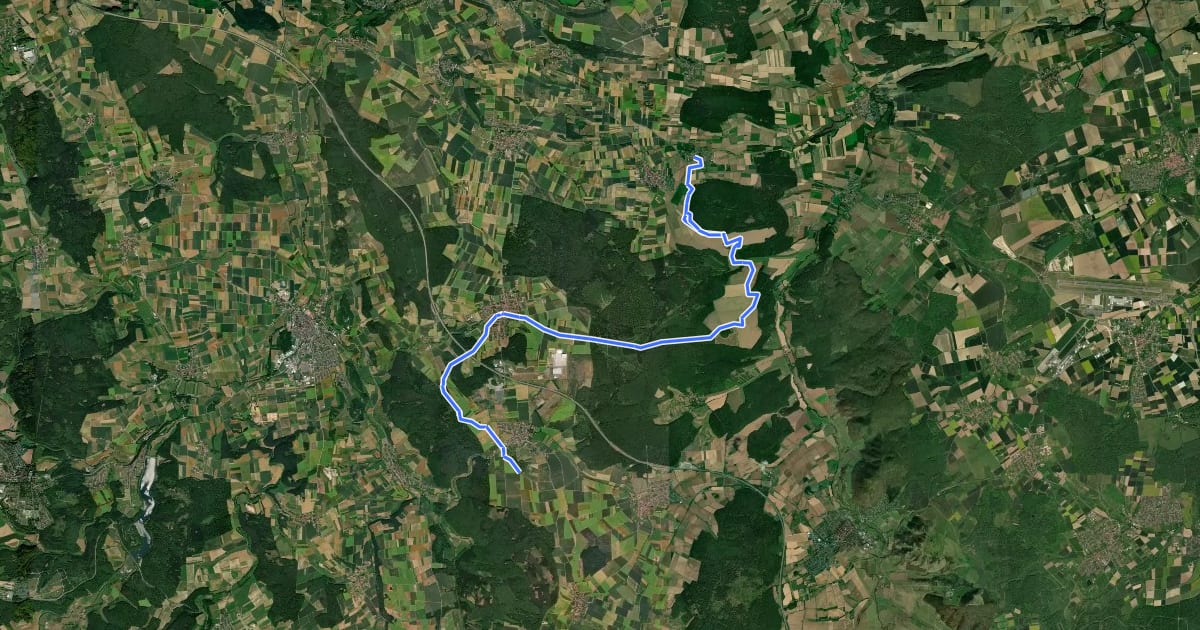 Маршрут Märchenlandweg - Etappe 19 на спутниковом снимке