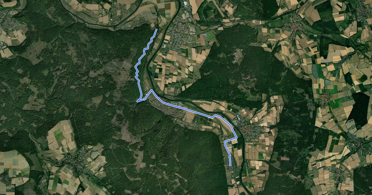 Маршрут Märchenlandweg - Etappe 2 на спутниковом снимке