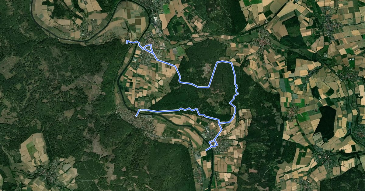 Маршрут Märchenlandweg - Etappe 2 Alternativroute на спутниковом снимке