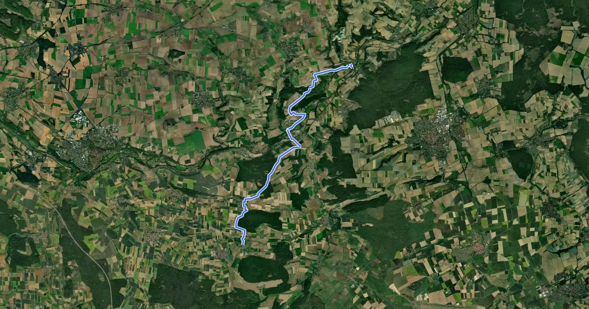 Маршрут Märchenlandweg - Etappe 20 на спутниковом снимке