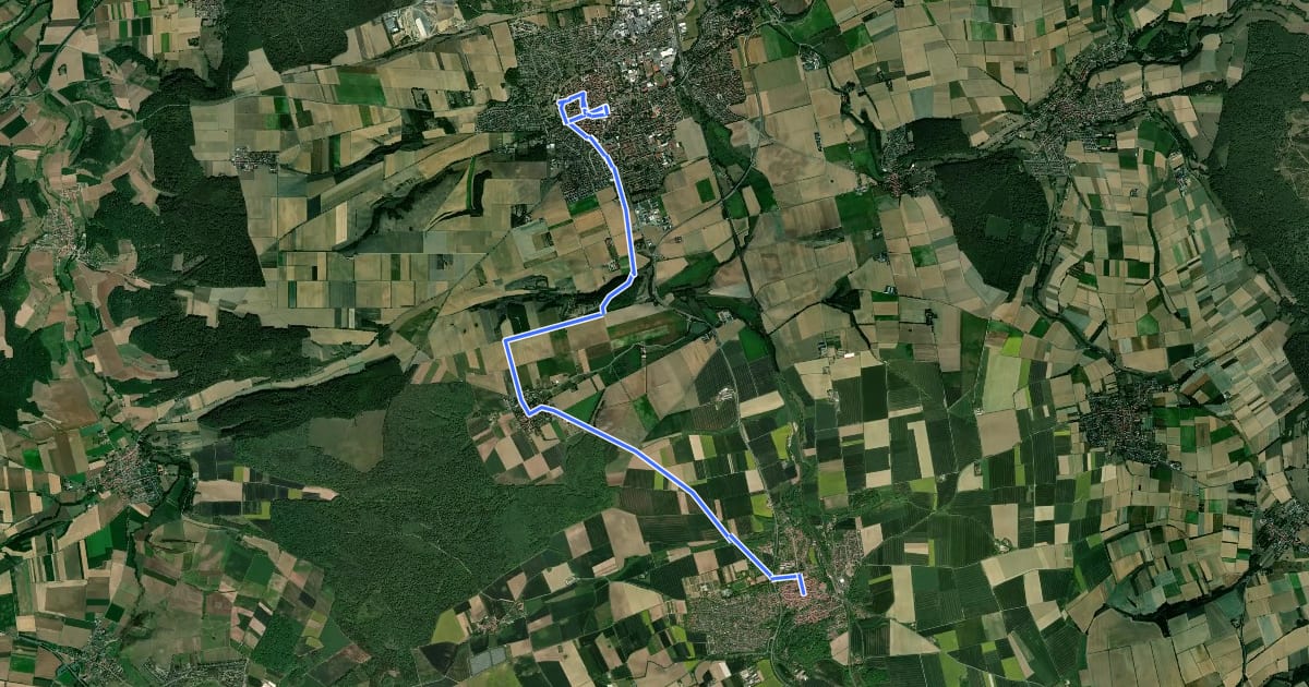 Маршрут Märchenlandweg - Etappe 24 на спутниковом снимке
